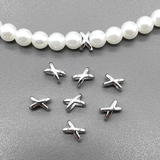 Бусина крестик, 7*4 мм, родий, шт