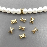 Бусина крестик, 7*4 мм, позолота, шт