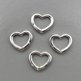 Замок карабин Сердце, 16*13 мм, родий, шт