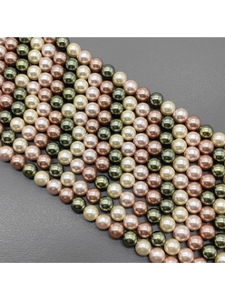 Жемчуг Майорка, 6 мм, микс 3, глянцевый
