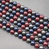 Жемчуг Майорка, 8 мм, темный микс, глянцевый