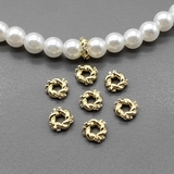 Бусины Разделители спейсеры с фианитами, 6.5 мм, позолота, шт