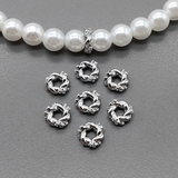 Бусины Разделители спейсеры с фианитами, 6.5 мм, родий, шт