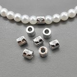 Бусина труба, 6*6 мм, родий, шт