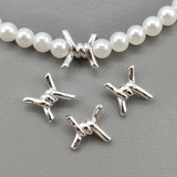 Бусина узелок, 12*5 мм, родий, шт