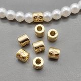 Бусина труба, 6*6 мм, позолота, шт