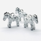 Подвеска лошадка с белой эмалью, 14*12 мм, родий