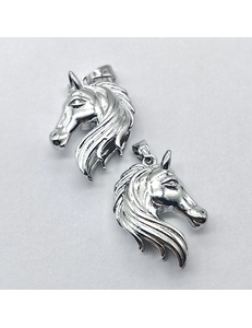 Подвеска голова лошади, 25*17 мм, родий