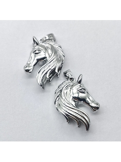 Подвеска голова лошади, 25*17 мм, родий