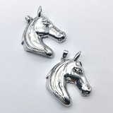 Подвеска голова лошади с фианитами, 25*23 мм, родий