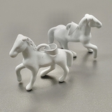 Подвеска Большая лошадка с белой эмалью, 35*41 мм