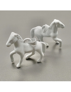 Подвеска Большая лошадка с белой эмалью, 35*41 мм