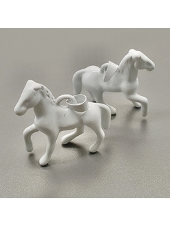 Подвеска Большая лошадка с белой эмалью, 35*41 мм