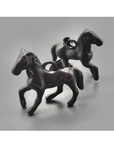 Подвеска Большая лошадка с коричневой эмалью, 35*41 мм