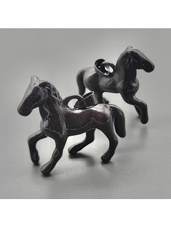 Подвеска Большая лошадка с коричневой эмалью, 35*41 мм