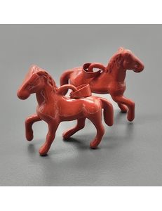 Подвеска Большая лошадка с кирпично-красной эмалью, 35*41 мм