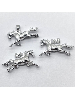 Подвеска Лошадь скачет, 18*25 мм, родий