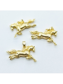 Подвеска Лошадь скачет, 18*25 мм, позолота