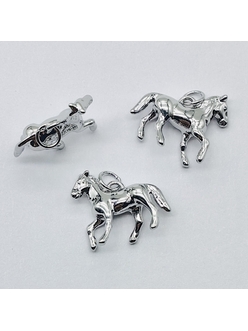 Подвеска Лошадь стоит, 16*20 мм, родий