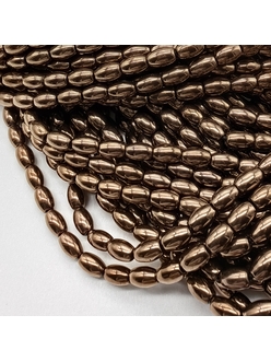 Бусина Гематит, коричневый, 6*4 мм, нитка