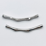 Бусина Труба фриформ, 65*5 мм, родий