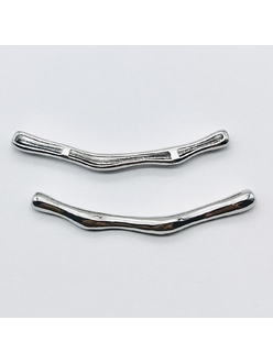 Бусина Труба фриформ, 65*5 мм, родий