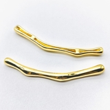 Бусина Труба фриформ, 65*5 мм, позолота