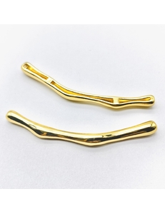 Бусина Труба фриформ, 65*5 мм, позолота