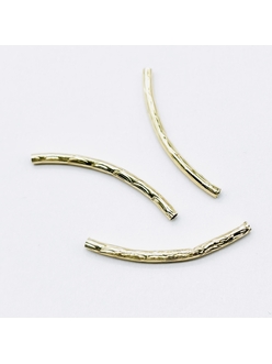 Бусина Трубочка Дуга, 30*1.8 мм, позолота