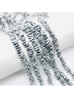 Бусина Гематит, фриформ, 7-9*2.5 мм, серый