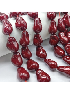 Жемчуг майорка, Барокко, 22*15 мм, темно-красный, шт