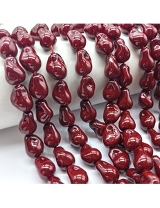Жемчуг майорка, Барокко, 15*11 мм, темно-красный, нитка