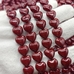 Жемчуг майорка, сердце, 12 мм, темно-красный, нитка