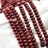 Жемчуг майорка, рондель, 8*6 мм, темно-красный, нитка