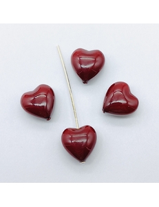Жемчуг майорка, сердце, 12 мм, темно-красный, штука