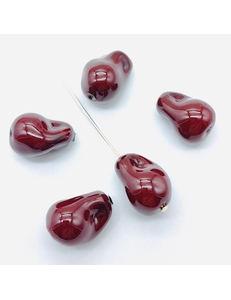 Жемчуг майорка, Барокко, 15*11 мм, темно-красный, штука