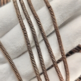 Бусина Гематит, тонкие рондели, 3*1 мм, коричневый, нитка