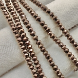 Бусина Гематит, рондели граненный, 3*2 мм, коричневый, нитка