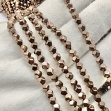 Бусина Гематит, многогранник, 4 мм, коричневый, нитка