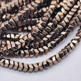 Бусина Гематит, многогранник, 3 мм, коричневый, нитка