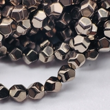 Бусина Гематит, многогранник, 4 мм, коричневый, нитка