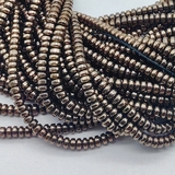 Бусина Гематит, рондели, 3*1.8 мм, коричневый, нитка