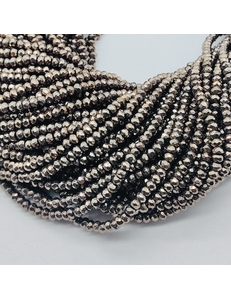 Бусина Гематит, рондели граненный, 3*2 мм, коричневый, нитка