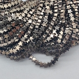 Бусина Гематит, звезды, 4 мм, коричневый, нитка