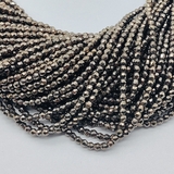 Бусина Гематит, круг граненный, 2.2 мм, коричневый, нитка