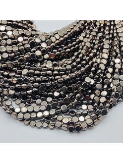 Бусина Гематит, таблетка, 4 мм, коричневый, нитка