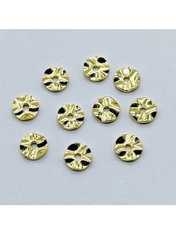 Бусины Разделители Волна, 6*1.2 мм, позолота, 10 шт