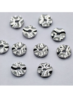 Бусины Разделители Волна, 6*1.2 мм, родий, 10 шт