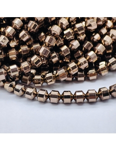 Бусина Гематит, грани, 6 мм, коричневый, нитка
