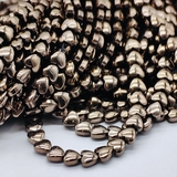 Бусина Гематит, сердце, коричневый, 4.3 мм, нитка